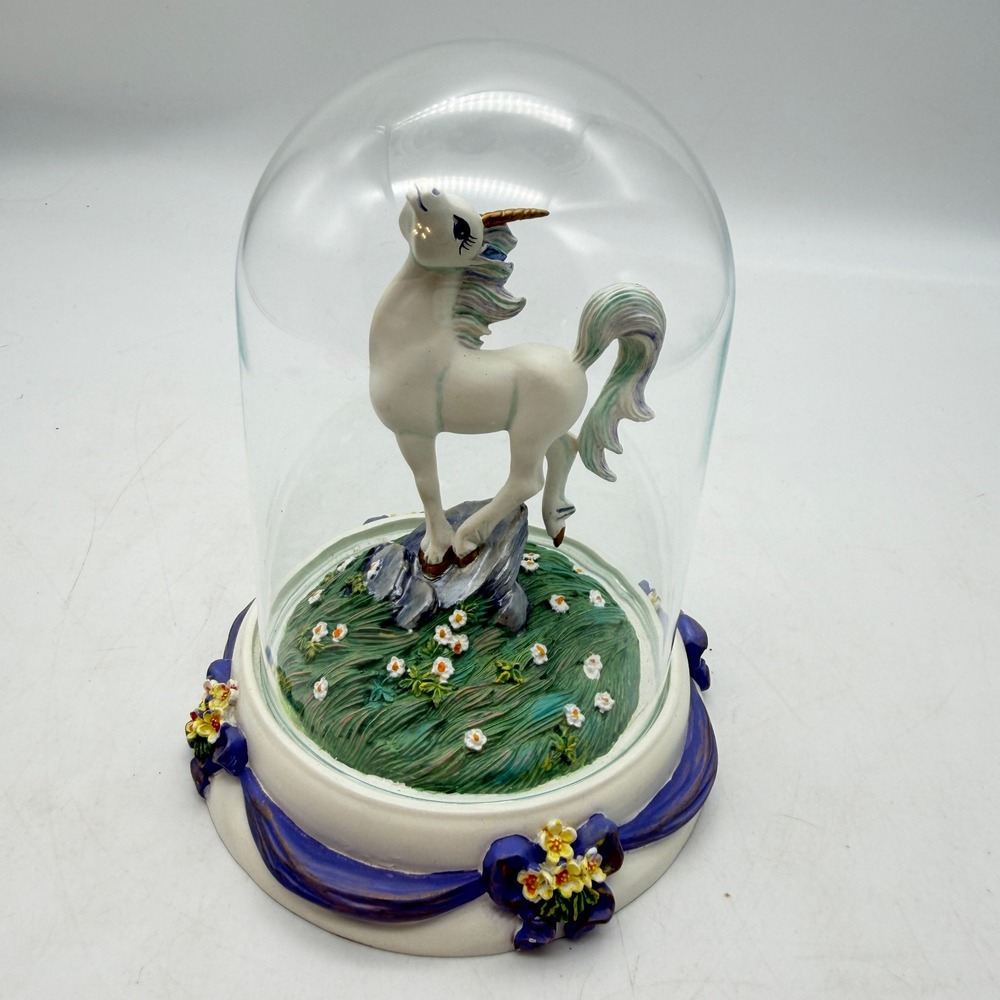Franklin Mint Unicorn of Pride Limited Edition Hand Painted Glass Dome Figurine